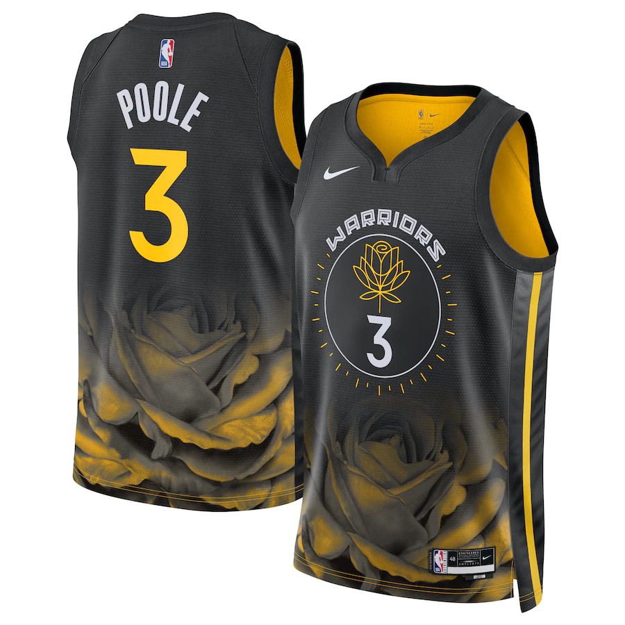 Men Golden State Warriors #3 Jordan Poole Nike Black 2022-23 Swingman NBA Jersey->golden state warriors->NBA Jersey